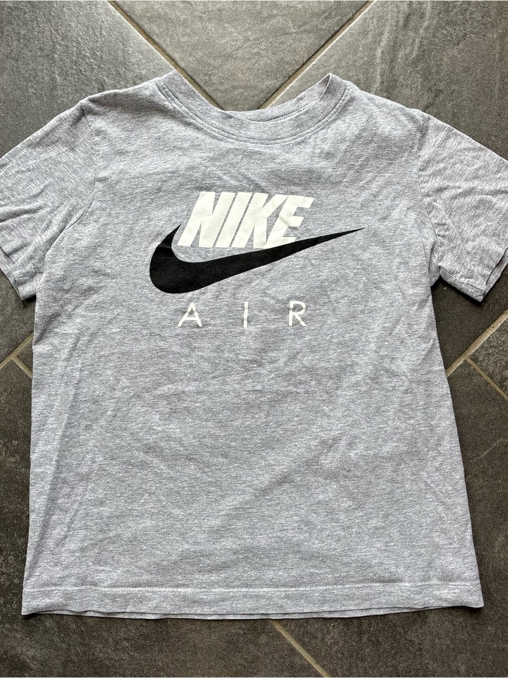 Nike Gray Heather 'Air' Short Sleeve Tee with Black Swoosh